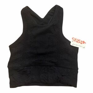 Free People Movement high-neck floral black sports bra NWT size XS / S